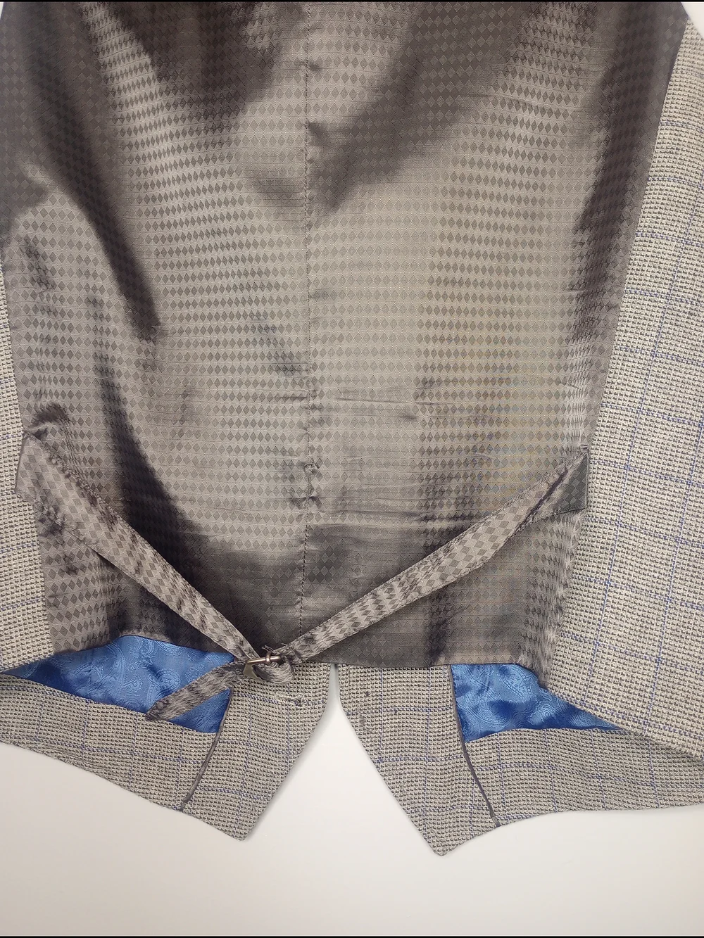 Men's Gray Glen Plaid Vest with Black Velvet Collar